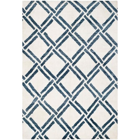 Safavieh 8 x 10 ft. Moroccan Hand Knotted Rectangle Area Rug Ivory & Blue MOR551A-8